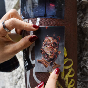 Sticker Rechteckig - Antony Micallef: Self Portrait in Grey